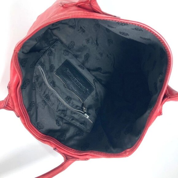CHROME HEARTS FS tote Bag Tote Bag Shoulder Bag Leather Red - Picture 10 of 16